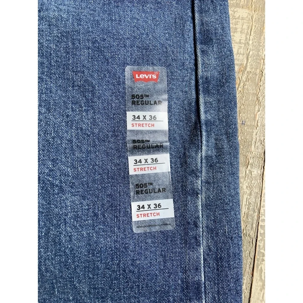 LEVI'S‎ 505™ Regular Fit Men's Jeans, Dark 34x36 - Dark Wash NEW NWT Stretch